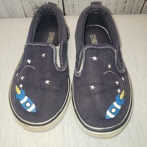 GUC boys toddler Gymboree canvas shoes sneakers size 8 w/ rocket ships space